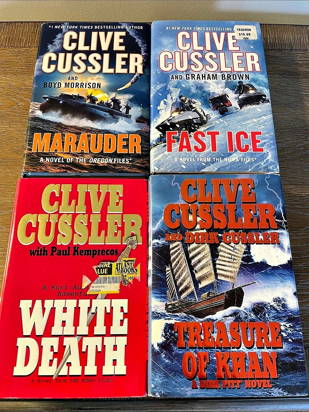 Clive Cussler Hardcover Novel Bundle Set of 4 Book Set of 4